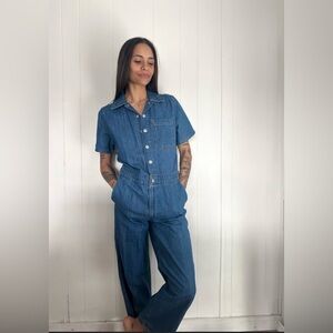 Levi's jumpsuit, denim one-piece, retro style, casual wear, size M